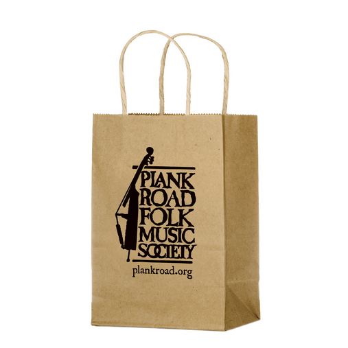 Custom Printed Natural Kraft Paper Shopper Tote Bag (5 1/2"x3 1/4"x8 3/8") - Flexo Ink - 1N538-FI